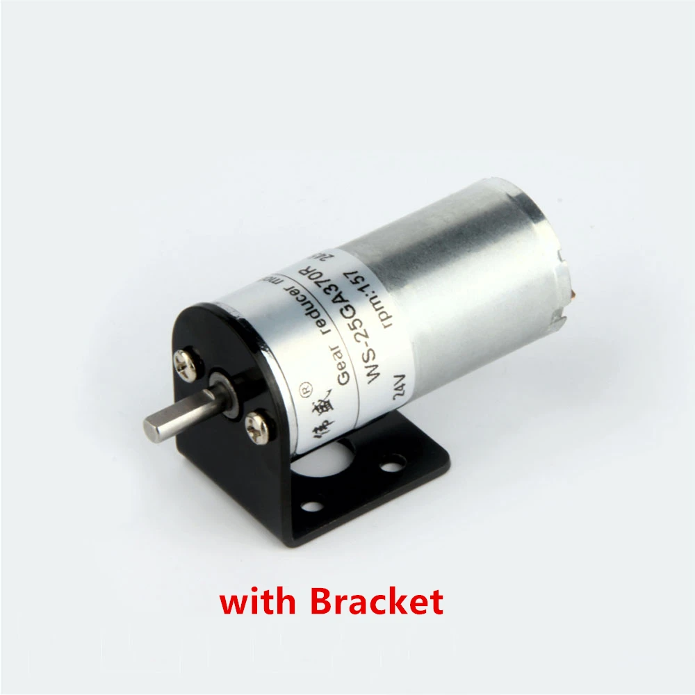 1Pc 12V 24V Miniature DC Speed Control Gear Box Motor Replacement D Type Shaft 4mm Reversible 15RPM-470RPM Bracket