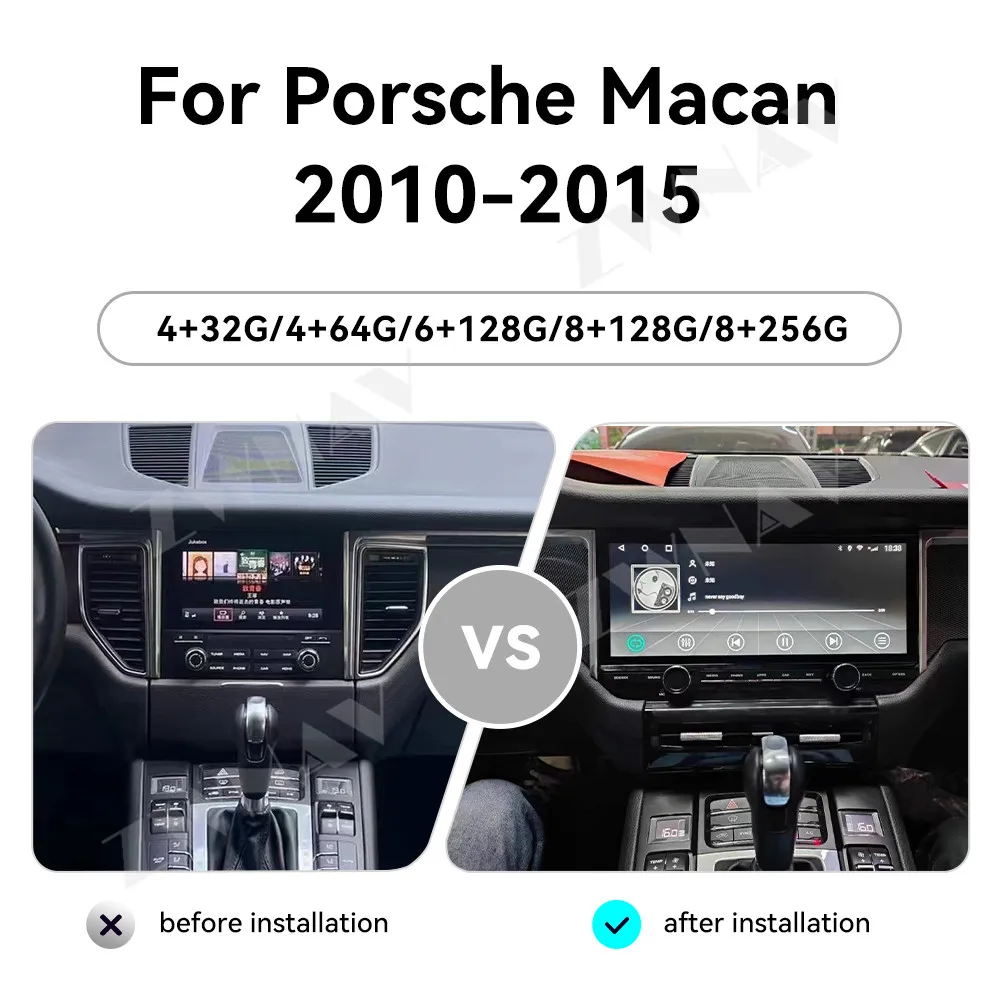 كوالكوم أندرويد 13 CarPlay راديو السيارة 12.3 بوصة تعمل باللمس لبورشه ماكان 2010-2015 نظام تحديد المواقع مشغل وسائط متعددة رئيس وحدة السيارات #2