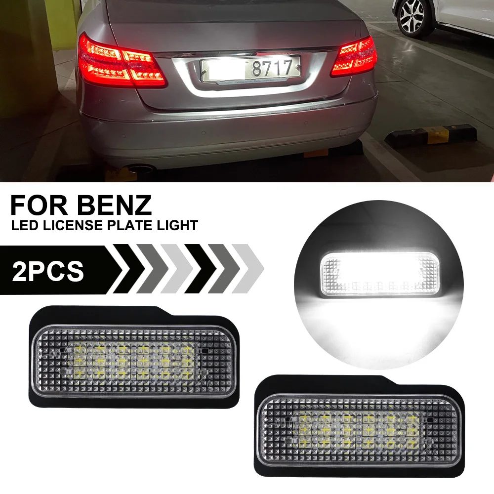 

2PCS LED License Plate Light For Benz C E CLS SLK -Class W211 4D 5D W203 W219 R171 No Error Number Plate Light For Tesla Model S