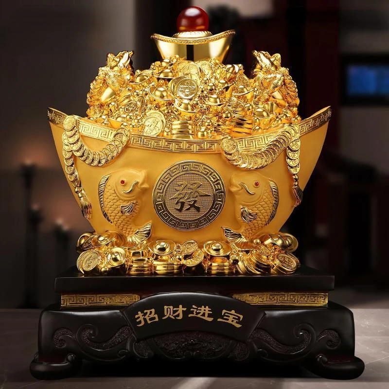 

Zhaocai Attract Wealth Gold Ingots Ornaments Treasure Pots Home Furnishings Opening Gifts Living Rooms Housewarming Decorations