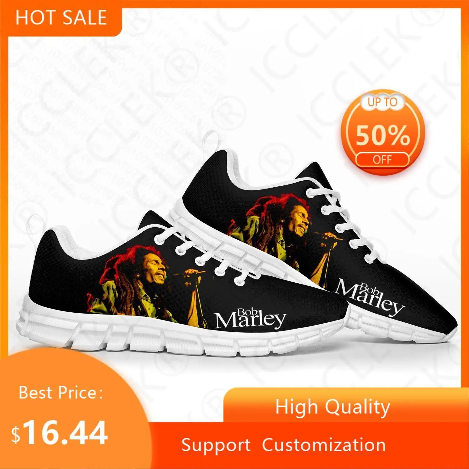 Reggae Rock Music Star Bob Marley Sports Shoes Mens Womens Teenager Kids Children Sneakers Custom High Quality Couple Shoes