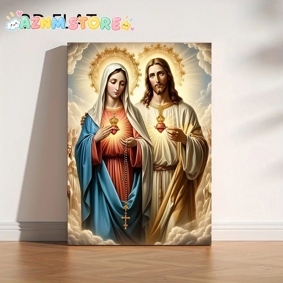2027   2D Flat No Frame 1pc Canvas Painting And Sacred Heart Religious Art Print, Fun Frameless Home Bedroom Kitchen Living R