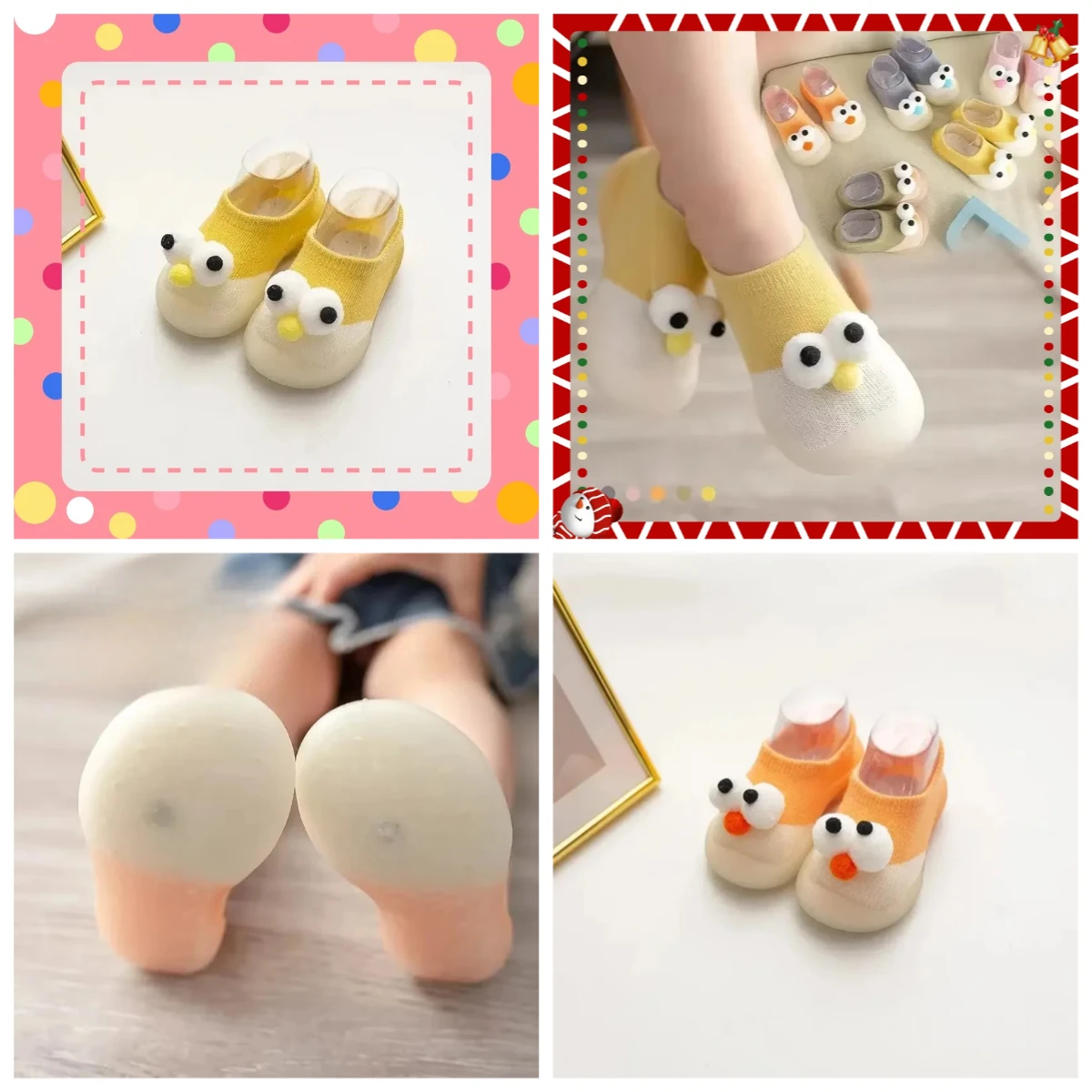 

Children Short Tube Floor Socks Infant Learning To Walk Socks Spring Autumn Baby Cartoon Anti-slip Soft Sole Floor Shoes