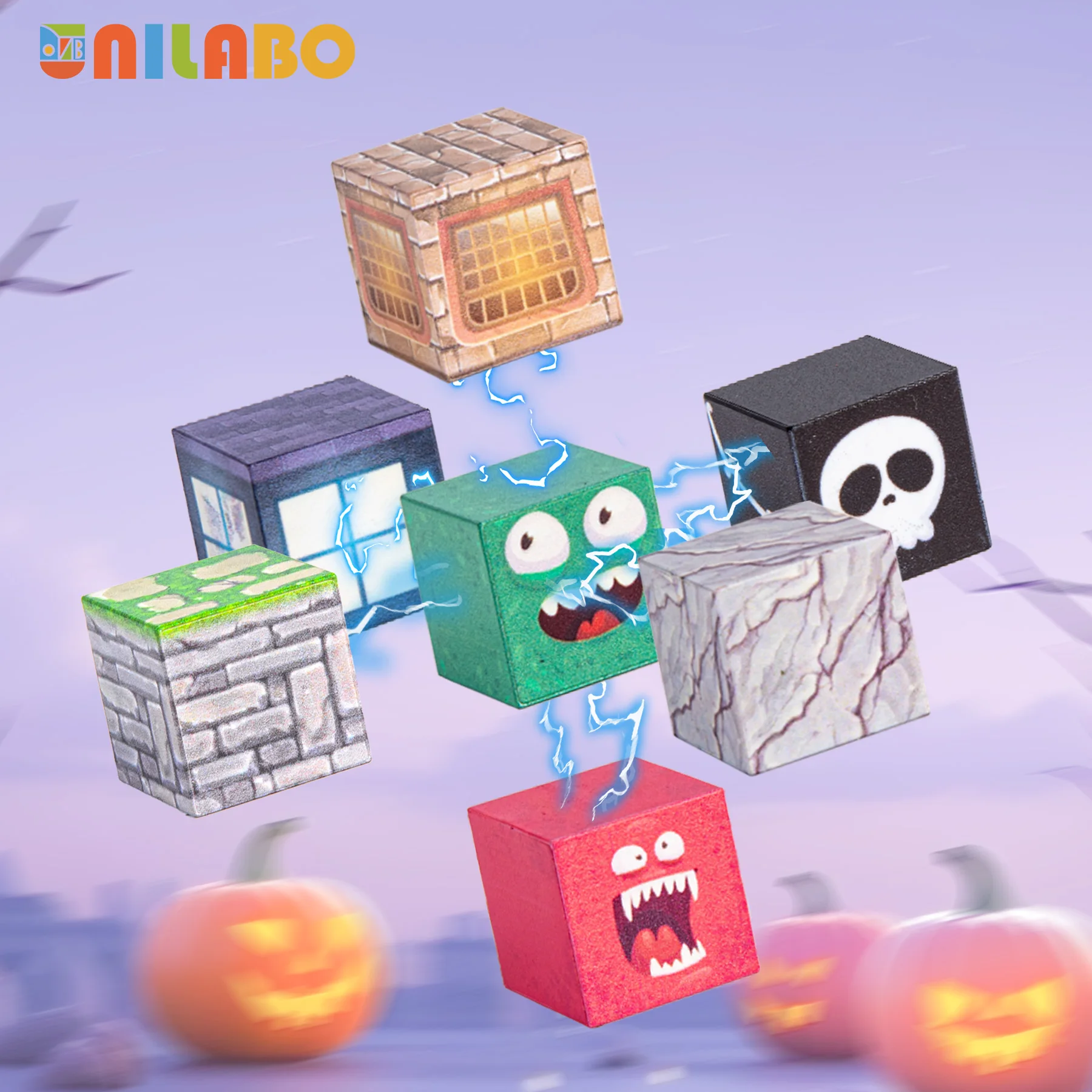 Unilabo 137 قطعة مكعبات بناء مغناطيسية مضيئة، ألعاب لعبة جذعية مطورة للهالوين 2025، هدايا عيد الميلاد للأطفال 3+