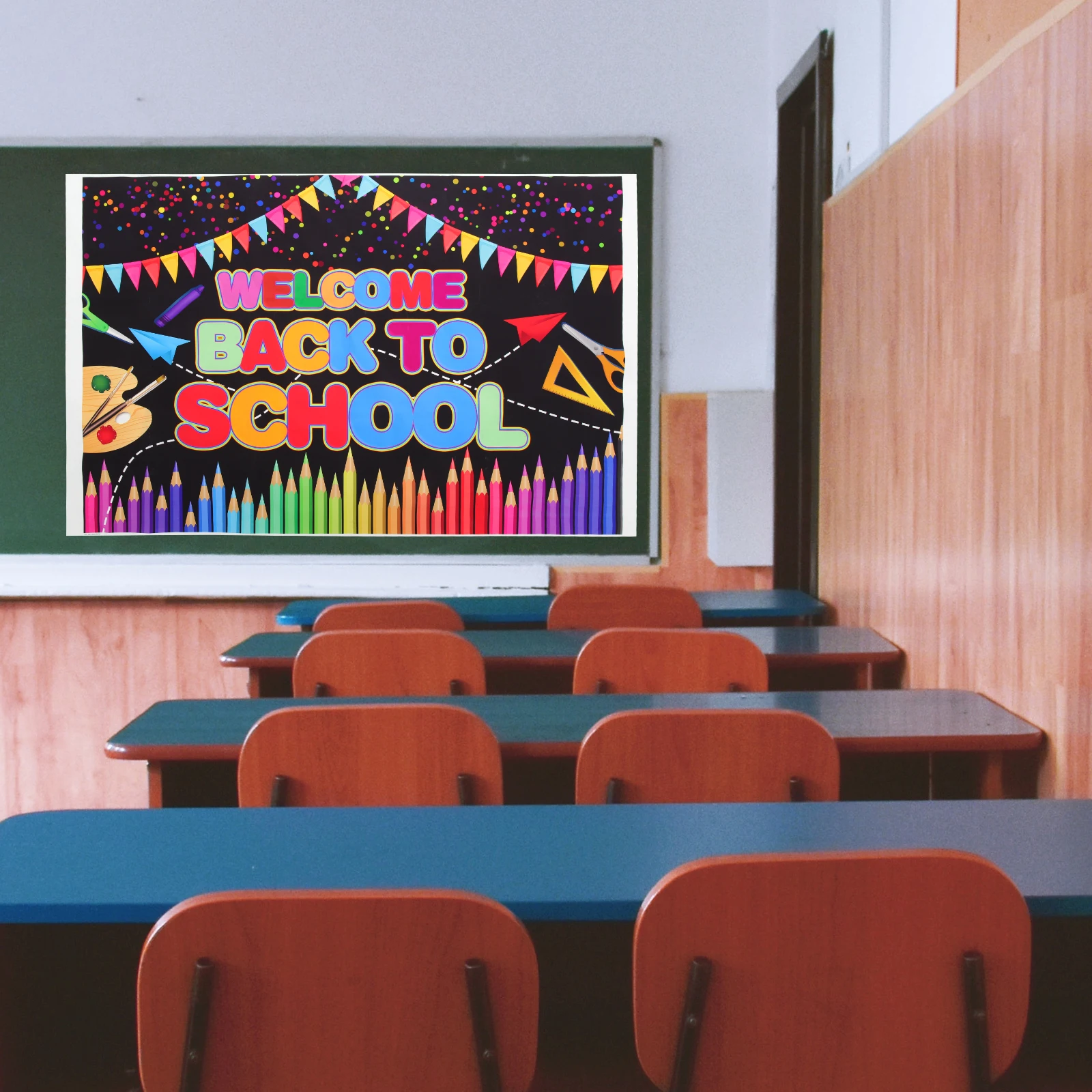 

1PCS Back to School Banner 120x80cm Premium Polyester Clear Printing Bright Colors Welcoming Letters Party Decoration Classroom