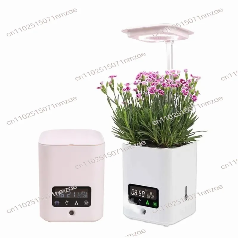 

Multifunctional Air Purifier Humidifier Indoor Desktop Smart Flower Pot with LED Growth Light & Alarm Clock
