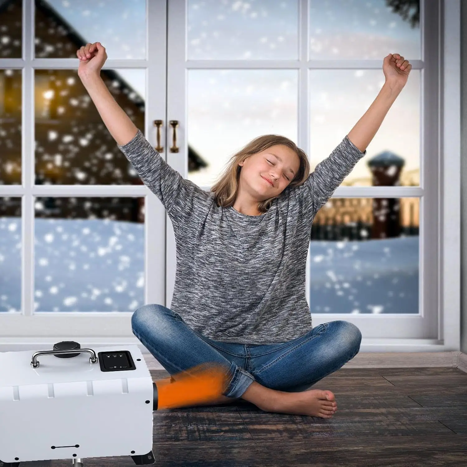 سخان هواء 12 فولت/110 فولت مزدوج 8 كيلو وات مع شاشة LCD للمركبات الترفيهية والمقطورة والشاحنة والقارب #3