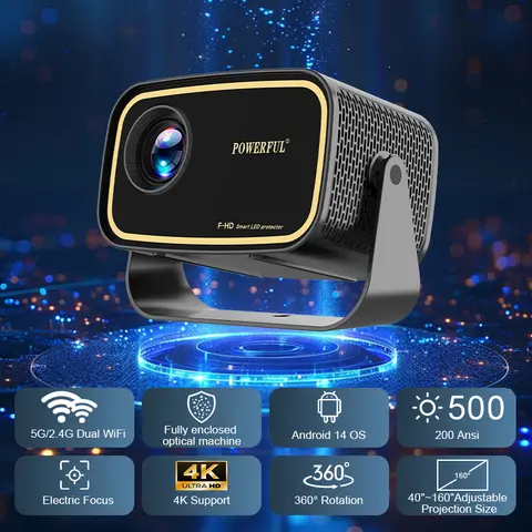 POWERFUL New Q3 Projector Portable LED Video Android 14 WIFI 6 BT5.4 Mirror SmartPhone for 4K 1080P Video Home Cinema Projector