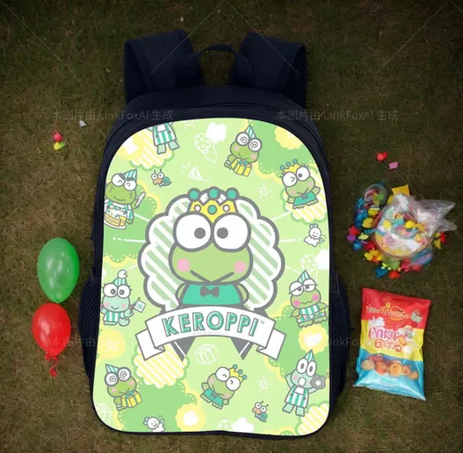 

Sanrio Classic Backpack Large Capacity Knapsack,Keroppi Children Multifunction Daypack for School,Travel