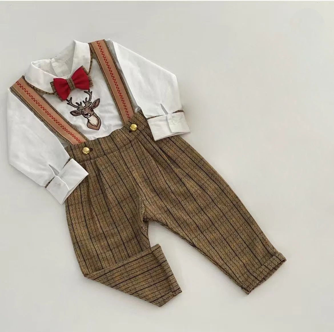 

0-6Y Baby Boy Set Autumn Winter Embroidery Long Sleeve and Trousers Vintage Suit for Eid Causal Party Birthday C151