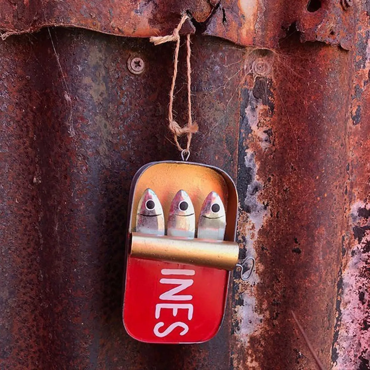 2026 Trend Tin of Sardines Hanging Ornament,A Little Piece, Funny Fishing Ornaments,Sardine Can Canned Fish Seafood A