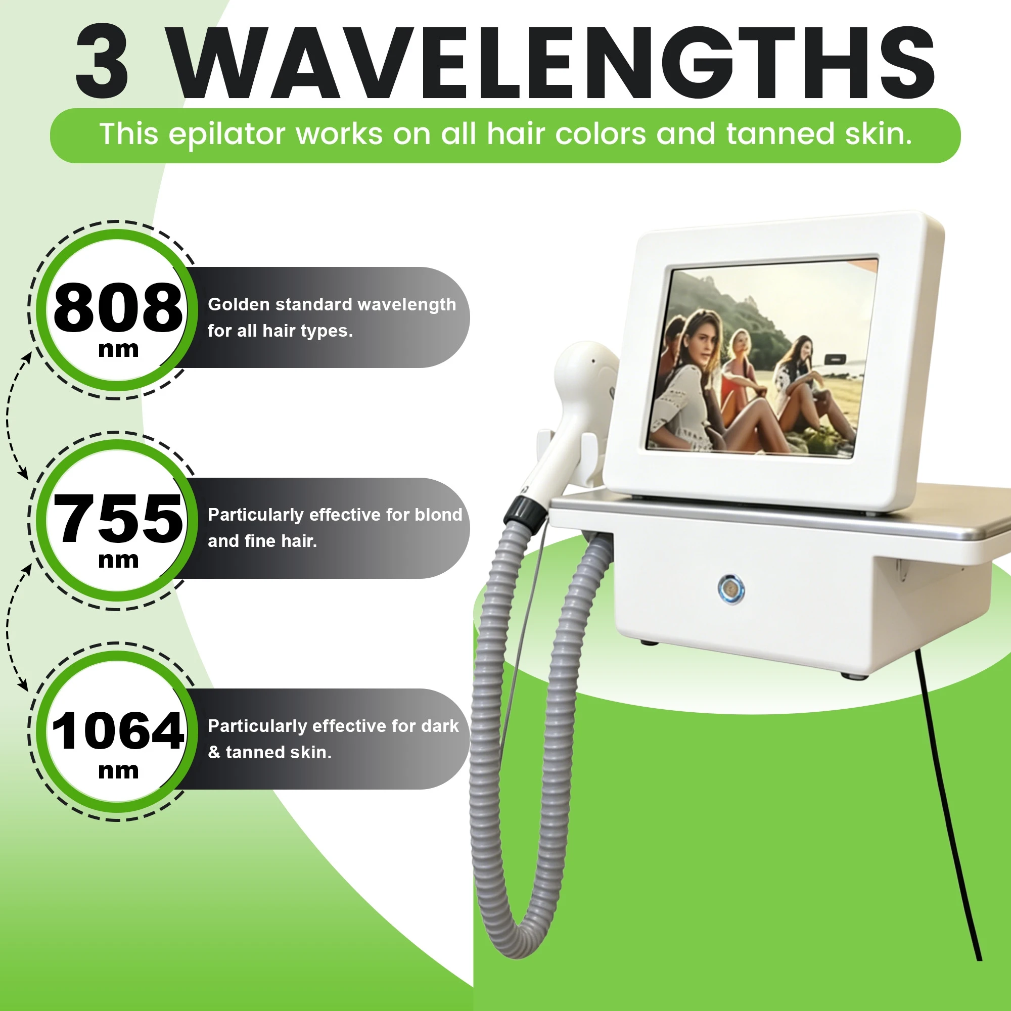 4000W 808Nm Lase Hair Removal Machine 3 Wavelength Ice Titanium Painless Permanent Hair Removal Mini