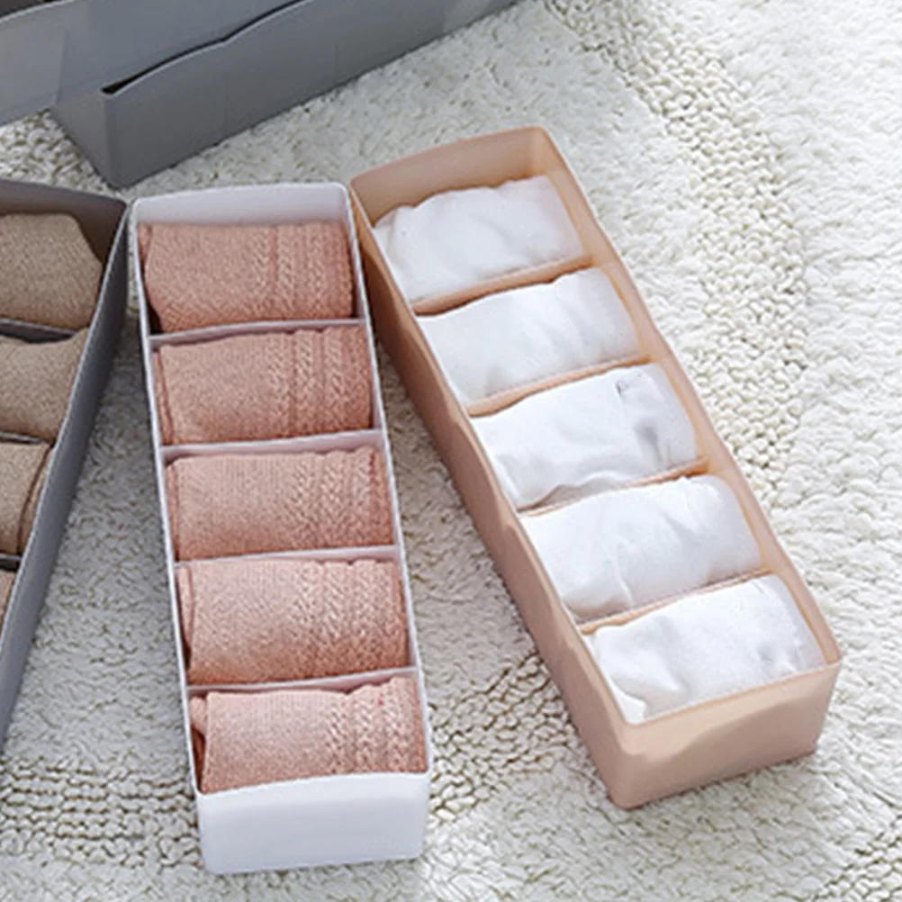 

6Pcs Sturdy Plastic Underwear Organizer Drawer Divider Sock Storage Box Tidy Plastic Underwear Holder