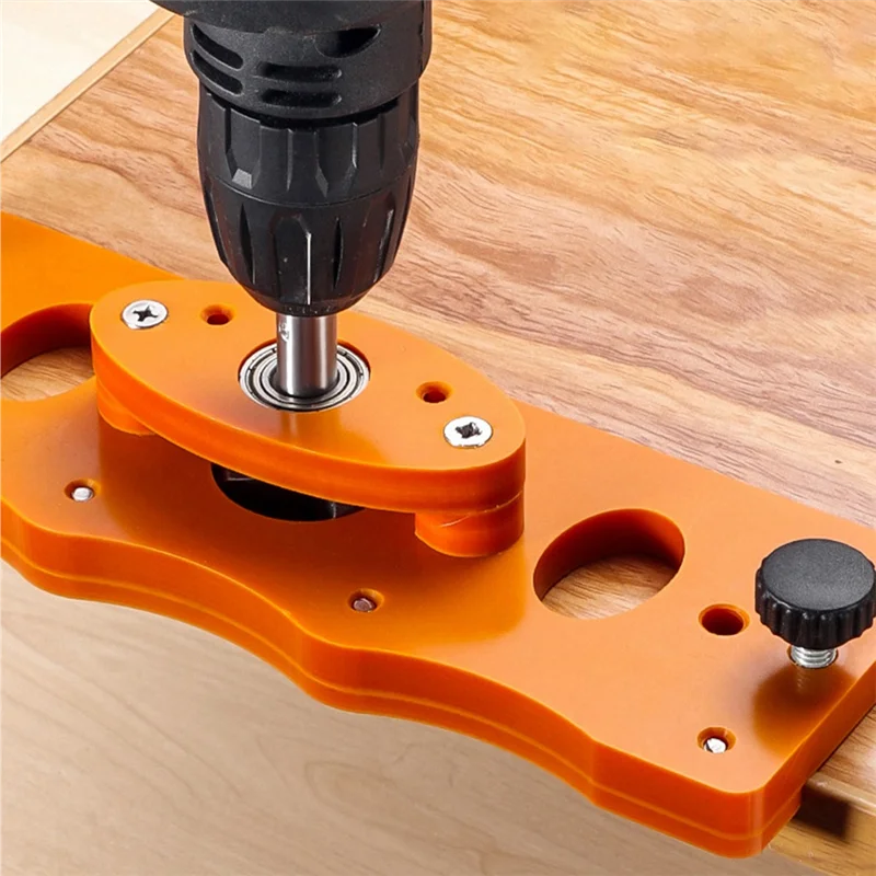 

High Quality-Door Hinge Drill Jig Cabinet Hinge Drill Guide Door Hinge Router Template Easy To Use Hole Opening Auxiliary Tool,D