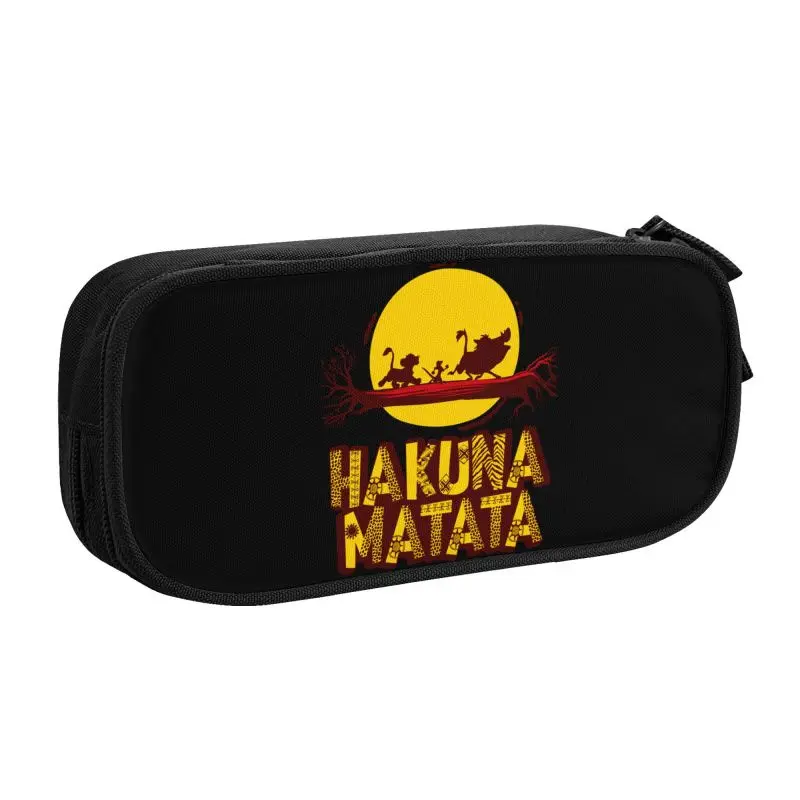 Imagem -02 - Grande Armazenamento The Lion King Cartoon Pencil Box Acessórios Escolares Fofo Hakuna Matata Filme Animal Menino Menina Personalizado