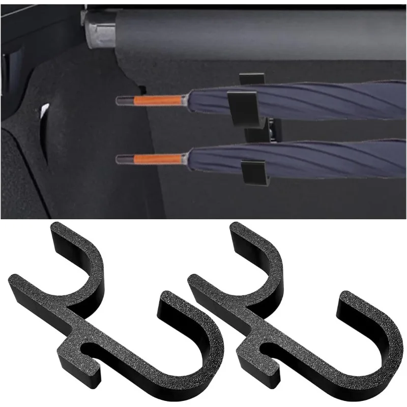 Two Car Umbrella Hooks - Trunk Hooks, Suitable for Sedans and Suvs with No-Drill Installation, Multifunctional Back Storage Rack
