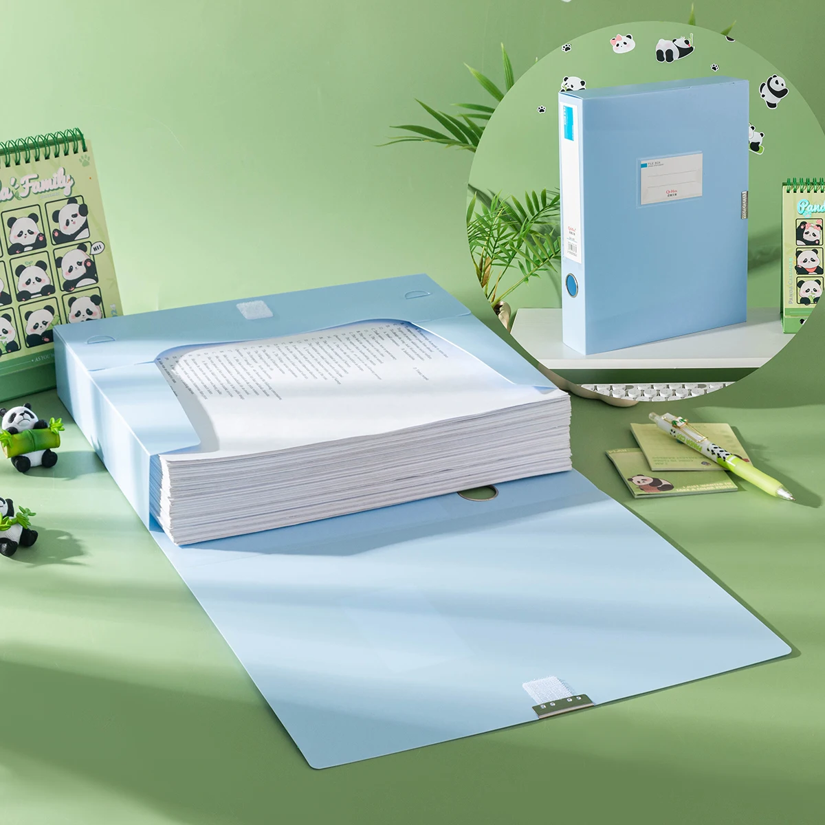 Folding File Box A4 Folder Document Box Storage Bag Data Book Accounting Label Box Voucher Document Organizer Label Box Storage