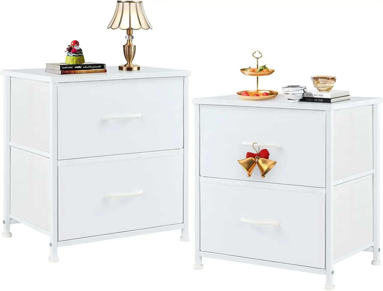 Nightstand Set of 2 with 2 Storage Drawers, 20