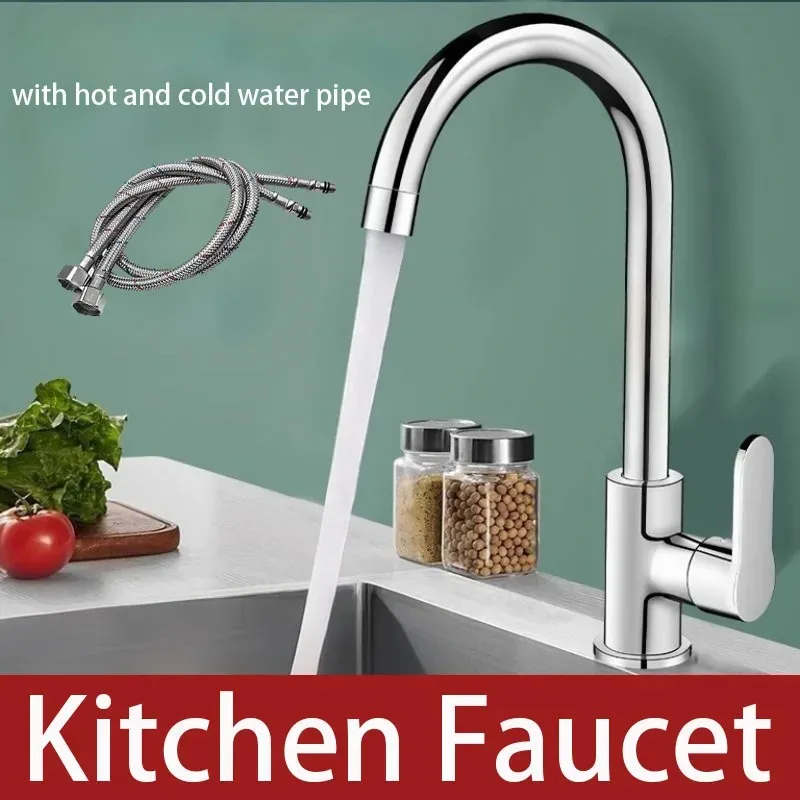 Hot And Cold Kitchen Faucet Vegetable Wash Basin Dishwashing Pool Sink Household Splash-proof Boosting Hot And Cold Faucet