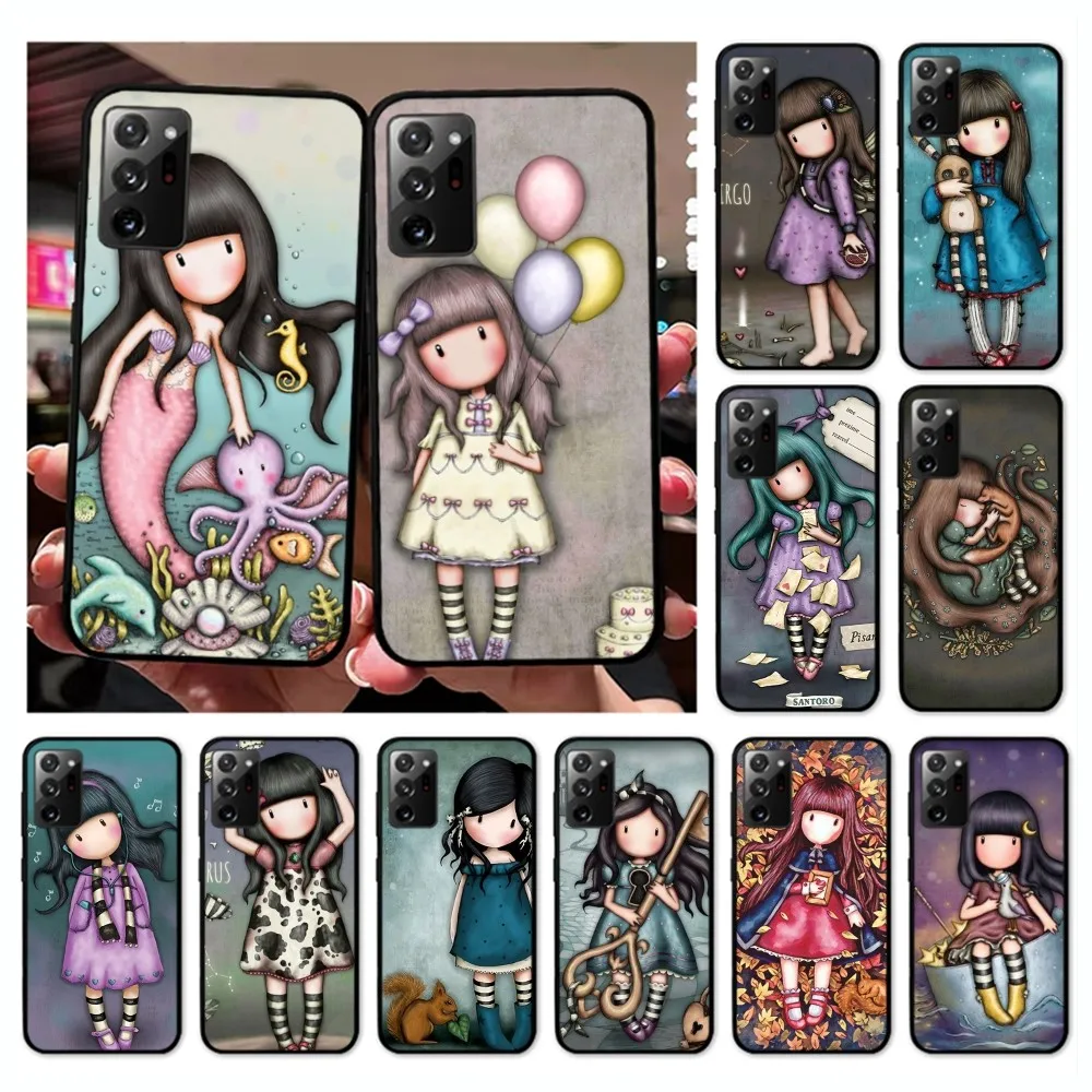 S-Santoro Cute Girl G-Gorjuss Phone Case For Samsung Note 8 9 10 20 Pro Plus Lite M 10 11 20 30 21 31 51 A 21 22 42 02 03