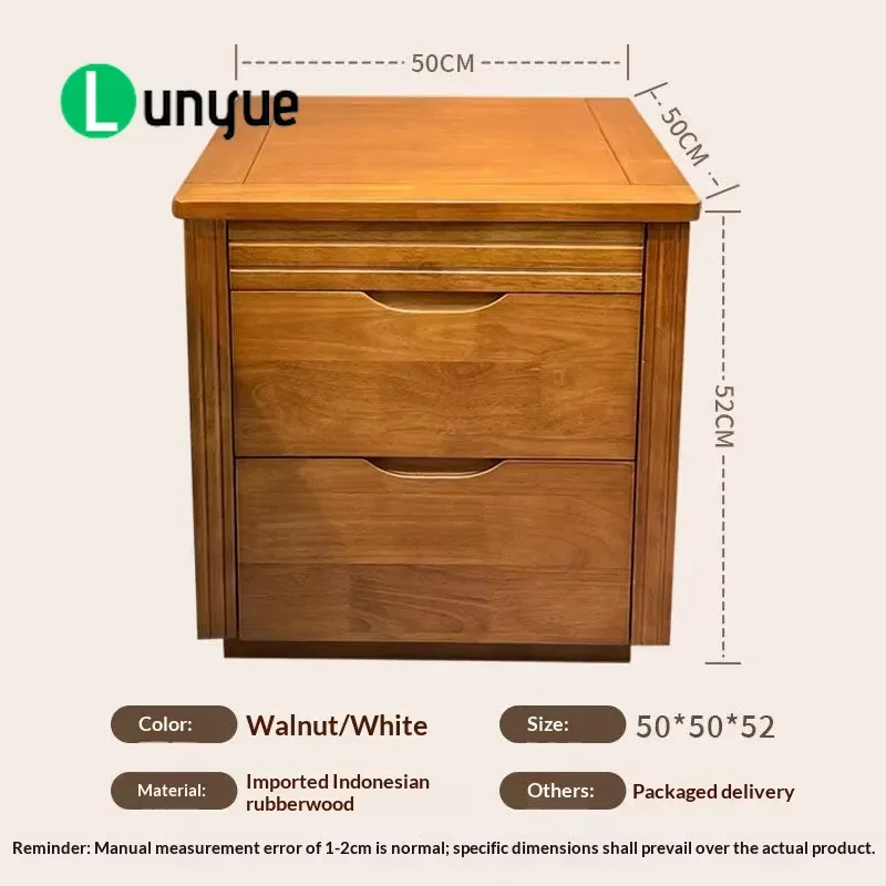 Solid Wood Hidden Locker New Chinese Style Multi-functional Bedside Table Anti-dumping Design for Bedroom Home Furniture