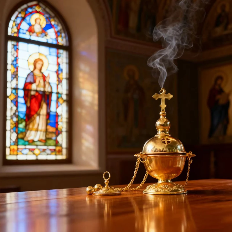 Neuer Orthodoxer Christlicher Weihrauchbrenner mit klassischem heiligem Muster, exklusiv für gläubige Anhänger, heilig und respektvoll. – Detail 5
