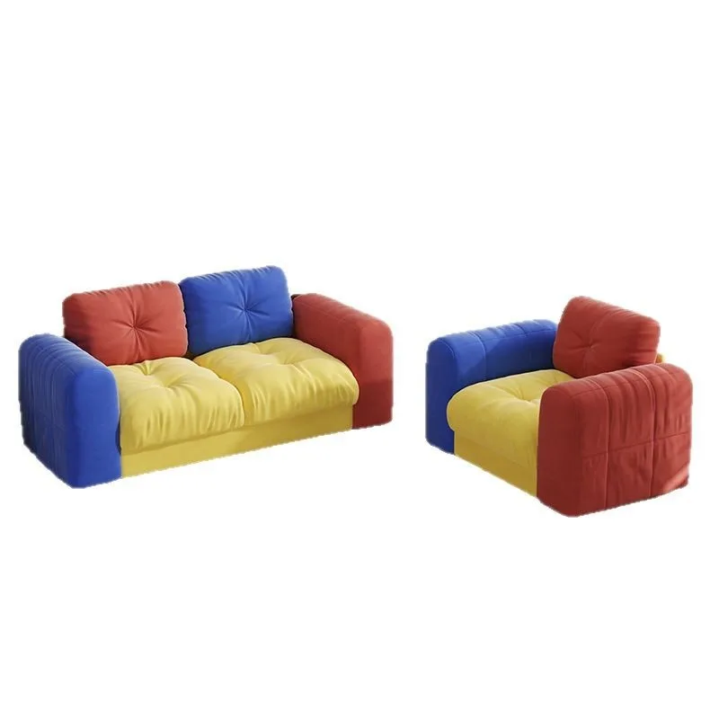 Children's reading creative small sofa bedroom small living room double small apartment fabric dopamine