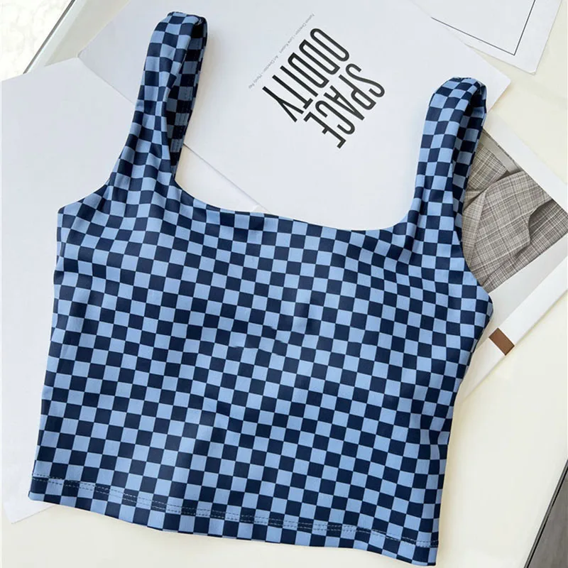 Women Lattice Vest Tape Yoga Crop Top High Impact Sports Bra Workout  Fitness Bra Padded Push Up Running Clothing