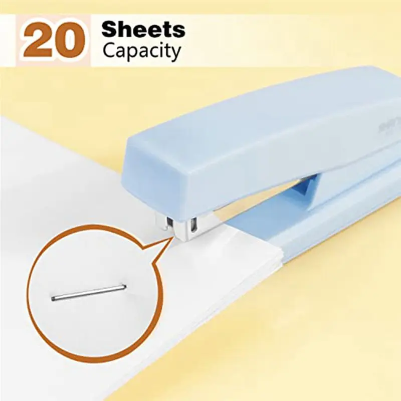 AT16 Stapler, Office Stapler, Stapler for Desk Portable Staplers Office Supplies (Pink)
