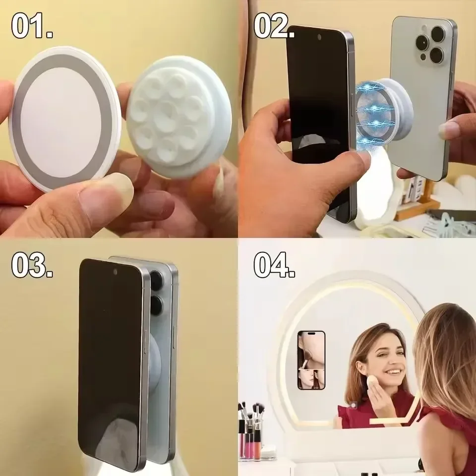 For Magsafe Magnetic Suction Cup Phone Holder Silicone Magnet Wall Mount CellPhone Stand Universal Bracket For IPhone 15 Samsung - view 6