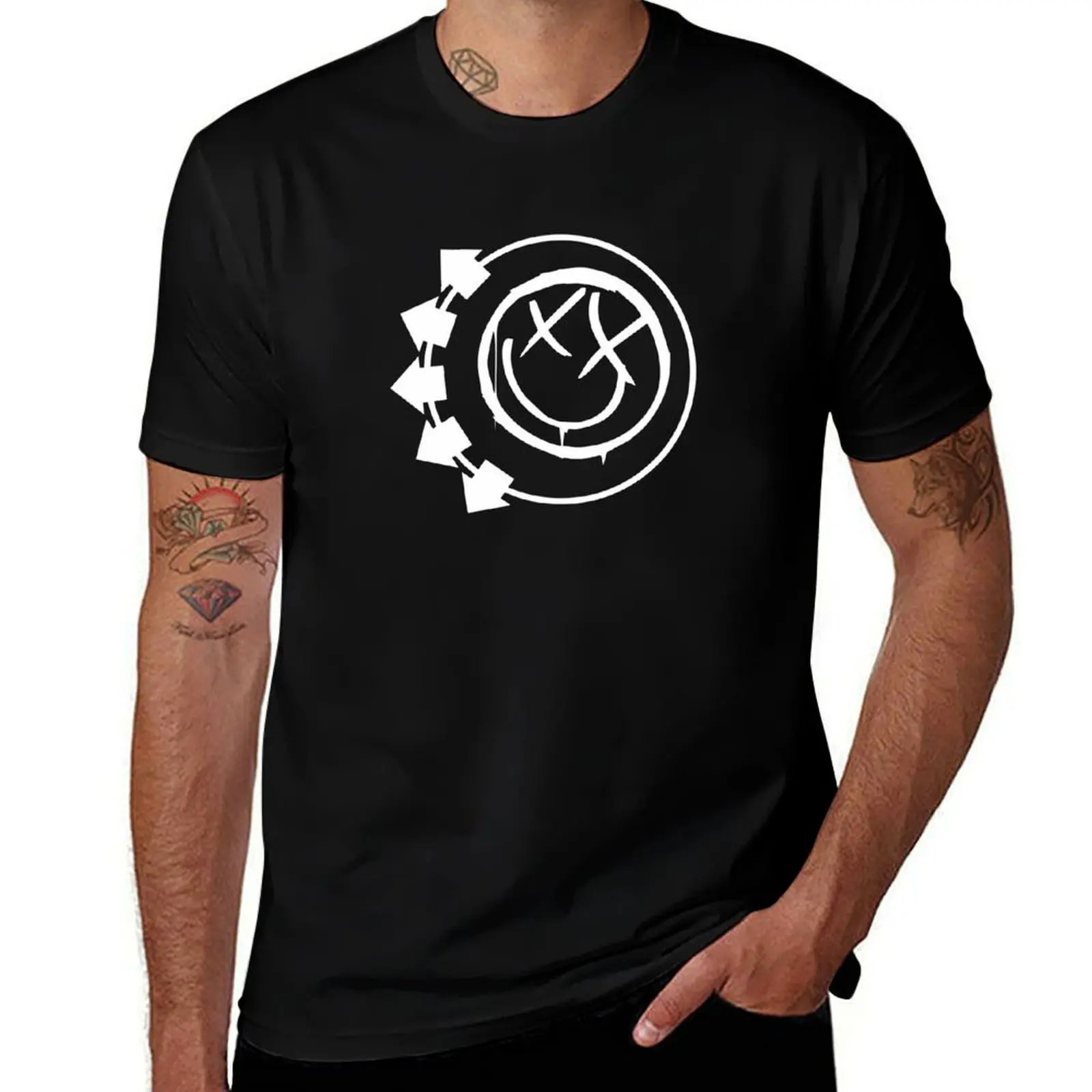 

The White Arrows and Smile T-Shirt plus size clothes vintage clothes designer shirts anime shirts men