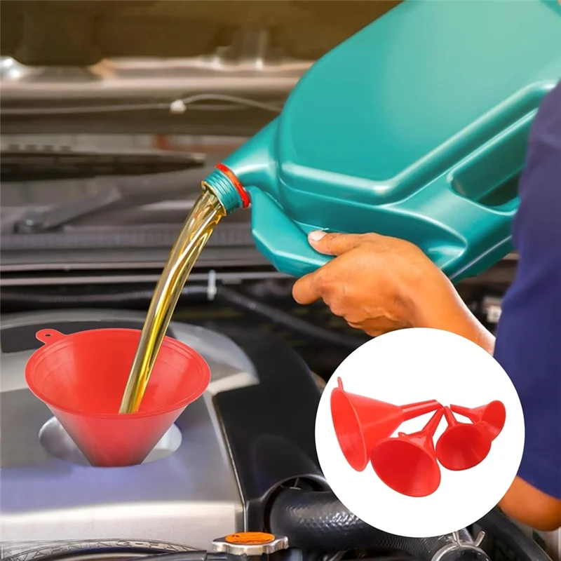 

ABKY-Automotive Funnels Set Long Neck Oil Flexible Right Angle Funnels For Water/Gasoline/Coolant/Engine Oil
