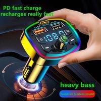 Bluetooth Car Charger Car FM Transmitter Bluetooth Hands Free Mp3 True 3.1A Dual USB Port PD Charging