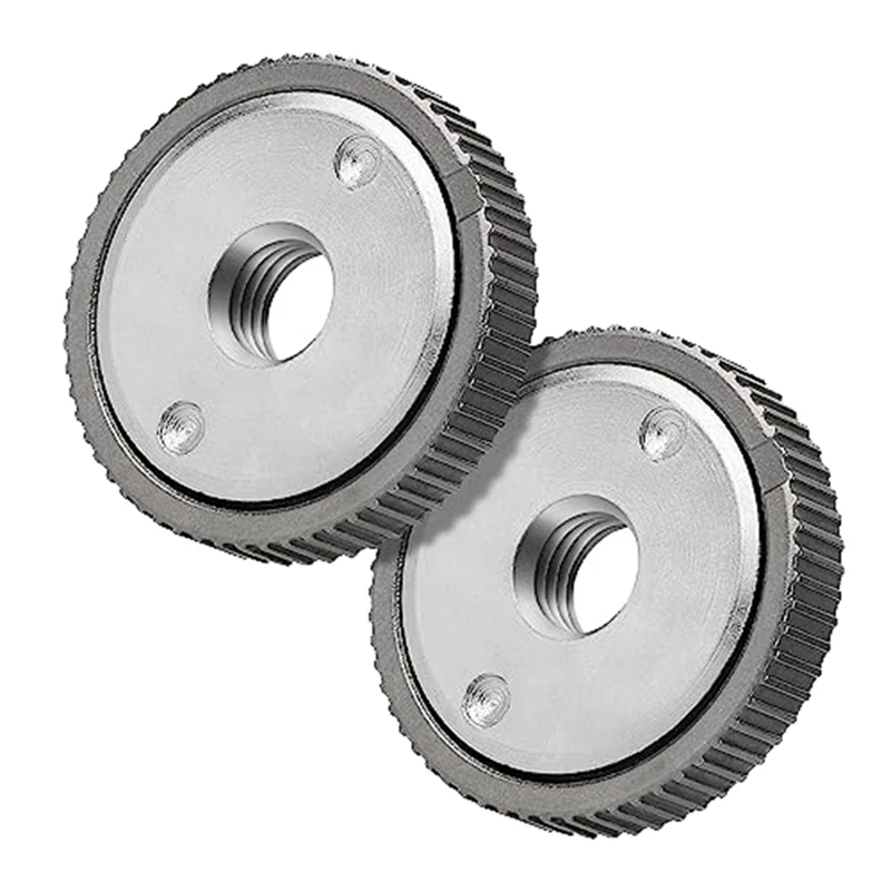 

2PCS Angle Grinder Pressure Plate M14 Quick Release Angle Grinder Set Clamping Flange Nut-Silver