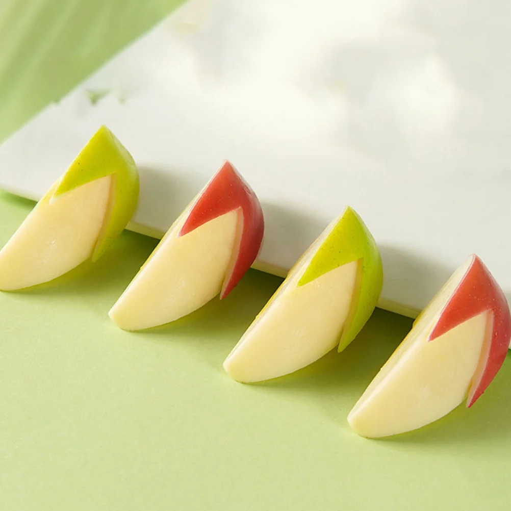2 Pcs Artificial Apple Model Realistic Fruit Ornament Simulation Slices Pvc Fruits