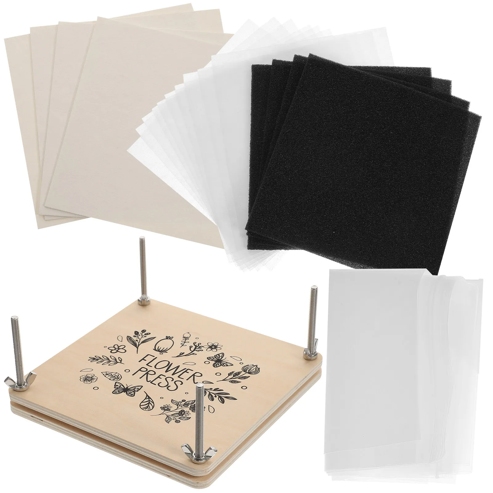 

Plant Leaf Press Set for DIY Flower Drying Embossing Tool Kit Natural Specimen Preservation Mini Pressing Machine Wood Frame