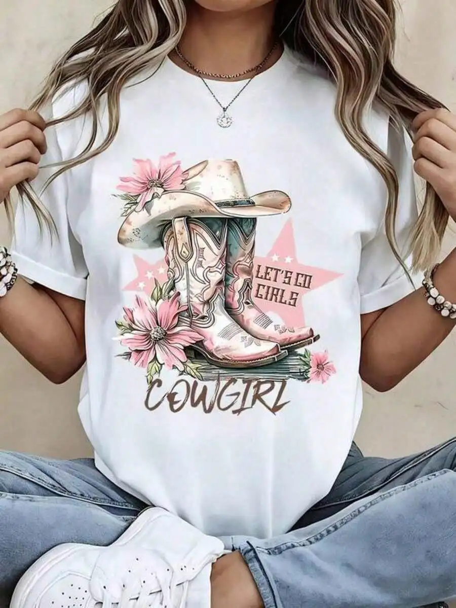 Cowgirl Boots Hat Floral 