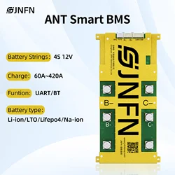 ANT BMS 4S 12V LiFePO4/LTO/NCM 60A 110A 130A 400A 420A Bluetooth for Electric Scooter/Bike 18650 21700 battery smart bms