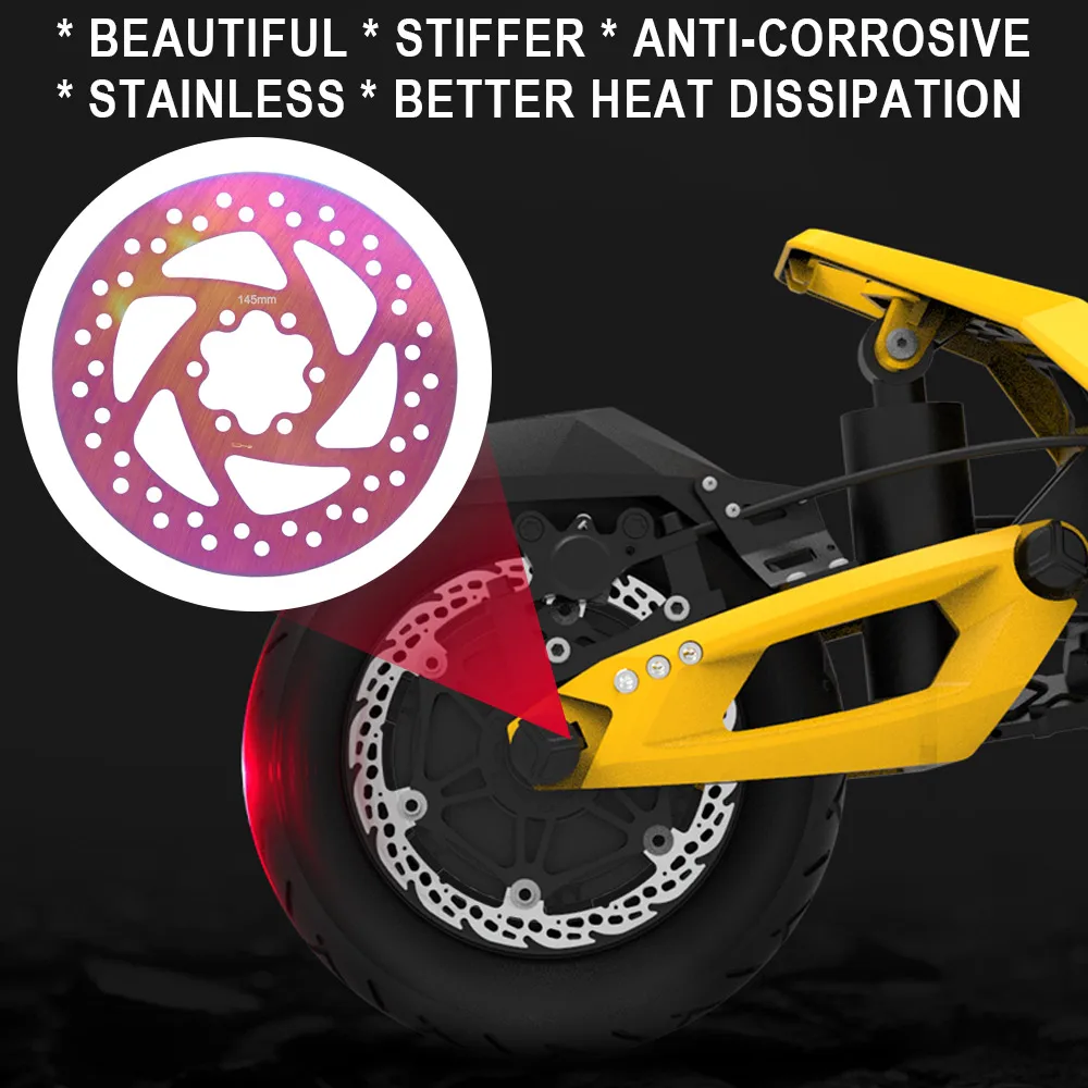 Reinforced Colorful 145mm Disc Brake Rotor for VSETT 10+ DUALTRON KAABO Electric Scooter Universal Brake Disc Spare Accessories