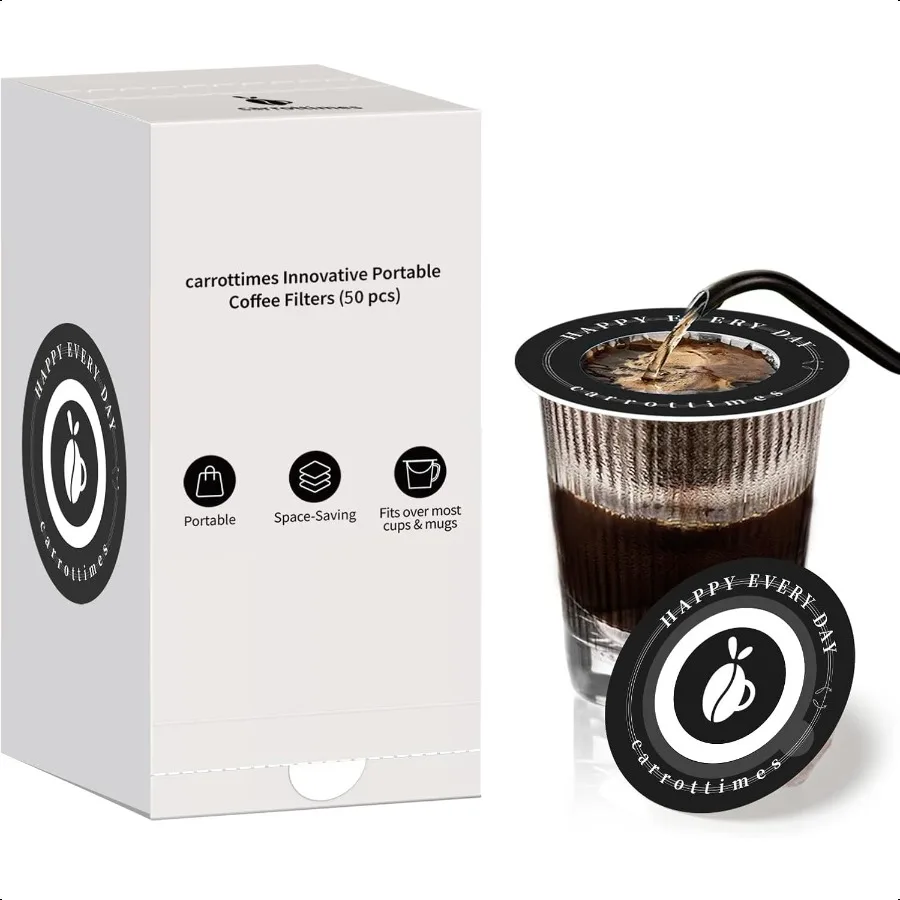 

50 Pcs Coffee Filters Portable Mini Pour Over Coffee Filter Small Paper Coffee Filters for Drip Coffee Perfect for Camping Hom
