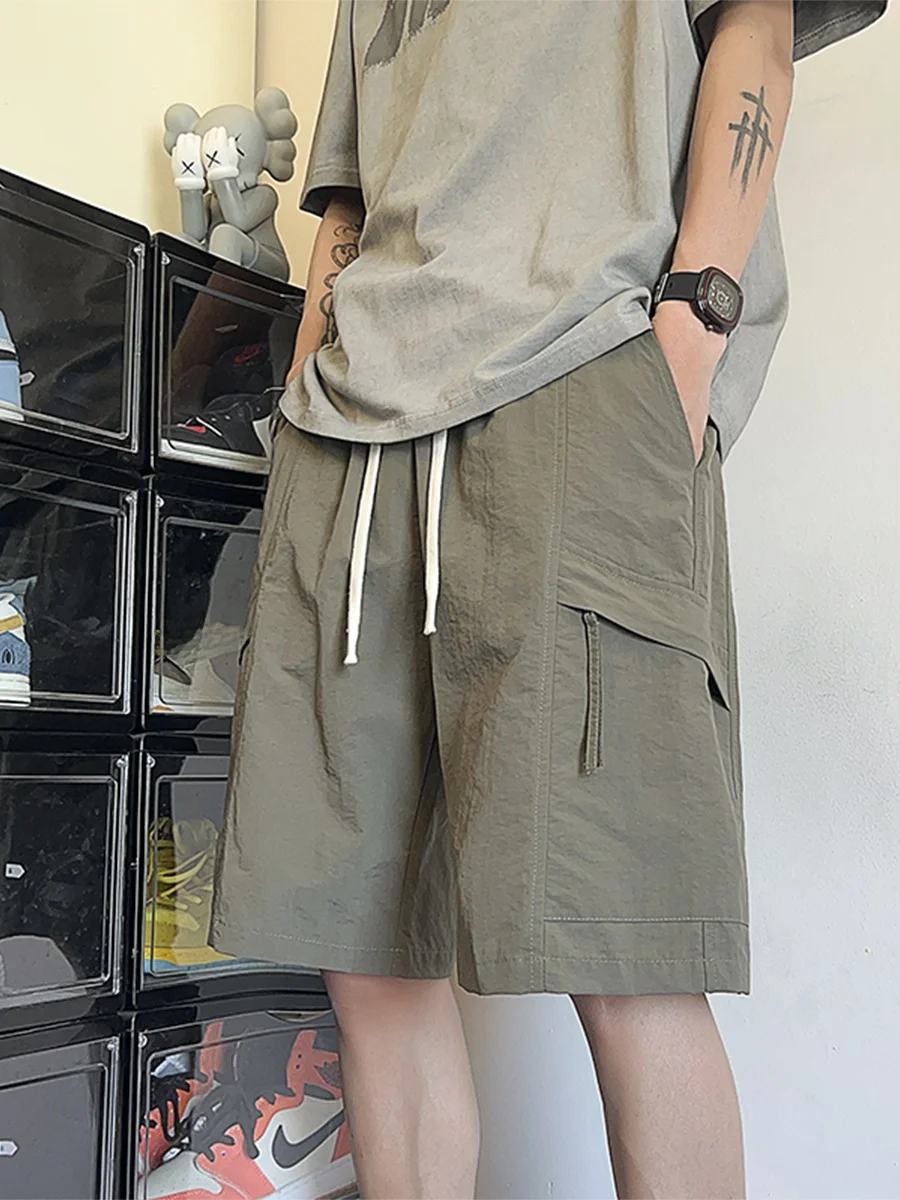 

Quick Dry Workwear Short Pants Men Summer Thin Fashion Loose Casual Five-Quarter Pants Boys Breathable Comfortable Urban Style