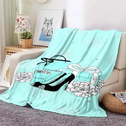 Floral T-Tiffany Blanket Aesthetic Art Flannel Blanket Portable Home Travel Camping Sofa Picnic Blanket