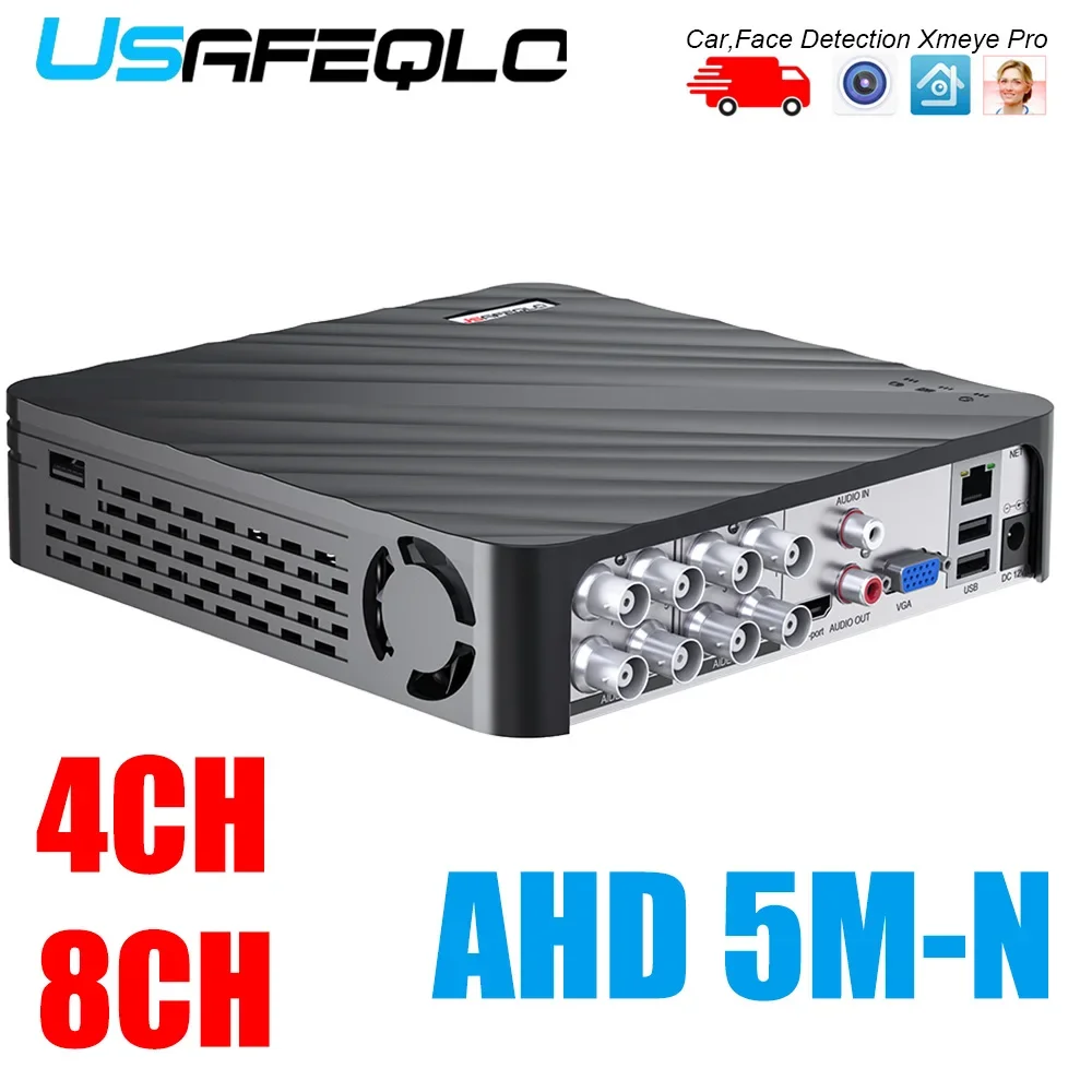 

USAFEQLO CCTV DVR Hybrid 4CH 8CH 5M-N 6 IN 1 AHD CVI TVI CVBS 1080N Security DVR NVR For AHD IP Camera Analog Camera XMEYE Pro