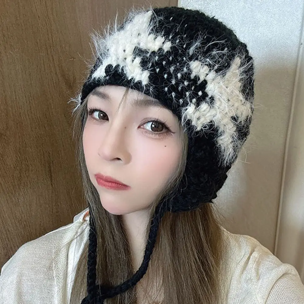 

Trend Autumn Winter Plush Hat Versatile Knitted Beanies Cap Thicked Anti-cold Warm Hat