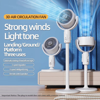 360 Circulation Quiet Powerful Floor Fan,Standing Smart Fans,with Remote Control Adjustable Height