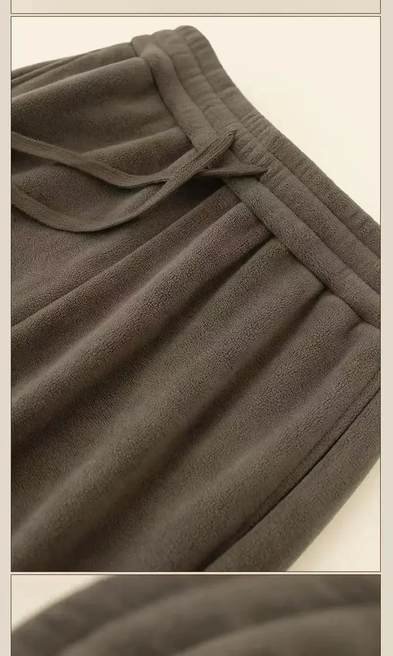 2024 Double-sided Fleece Pants for Men\'s Outerwear Leggings, Plush and Thickened New Fleece Winter Warm Sports Pants for Men