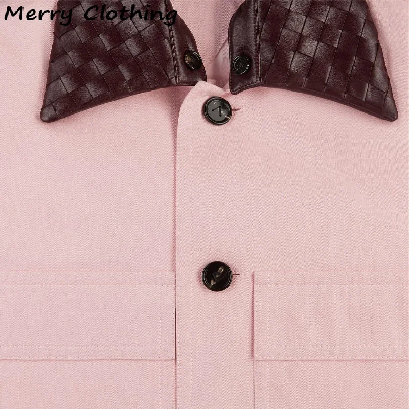 Elegant Pink 2 Pieces Coat Sets Women Detachable Collar Jacket Asymmetrical Skirt Suit 2025 Pink Suit Office Lady Two-piece Set