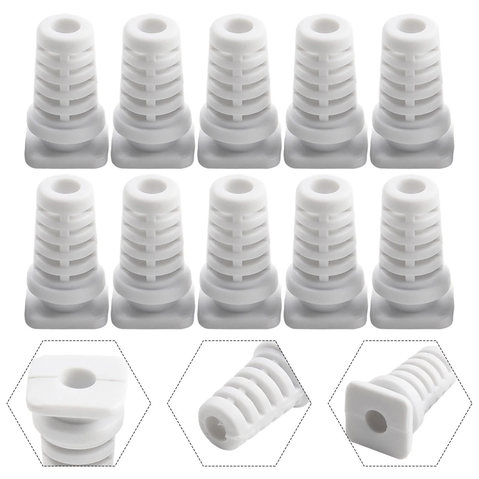 High Quality Nice Portable Cord Protector Power Tool 10X 10pcs Black/white Cable Cable Sleeves Connector Rubber