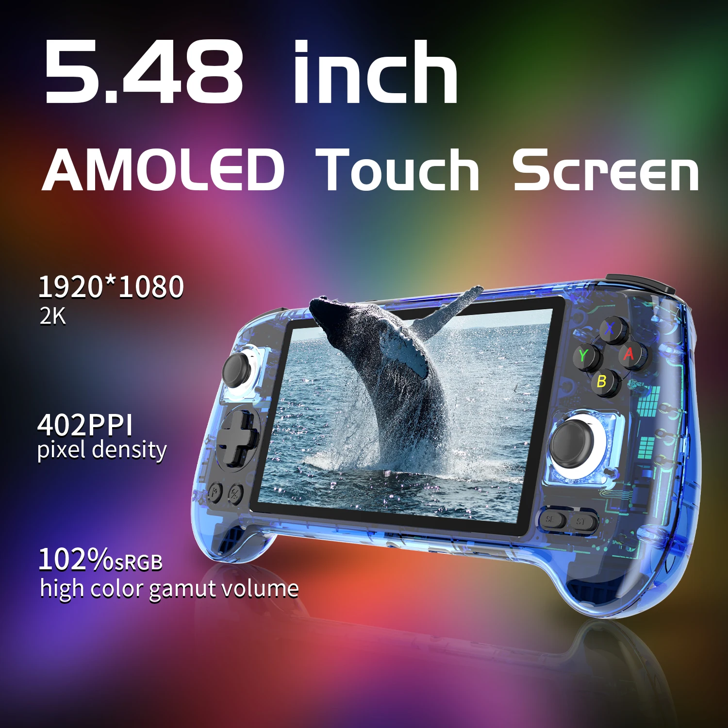 Imagem -02 - Console de Jogos Portátil Jogador Portátil de Videogame Tela Amoled de 548 Sistema Android Bateria de 5500mah Bluetooth 5.0 Anbernic-rg556