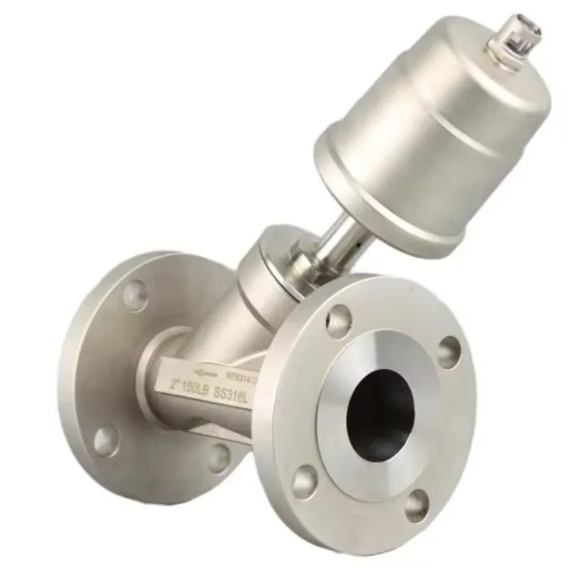 

2 Way Air Control Flanged Angle Seat Valve Pneumatic Actuator Control Stainless Steel 1/2" Angle Seat Valve